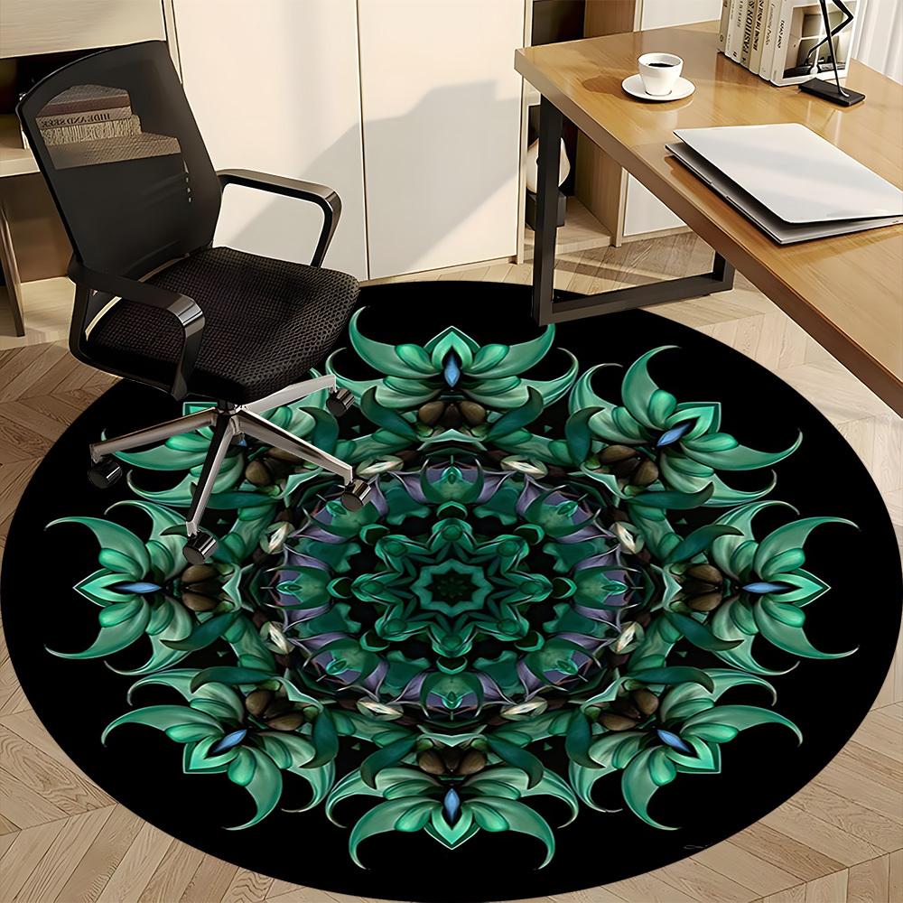 1pc Kaleidoscope Chair Carpet for Office, Non slip, Soft and Durable Office Rug
