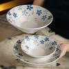 Forget-Me-Not Medieval Tableware, Beautiful Dessert Salad Bowl, Special Plate, Ceramic Bowl Combination Export