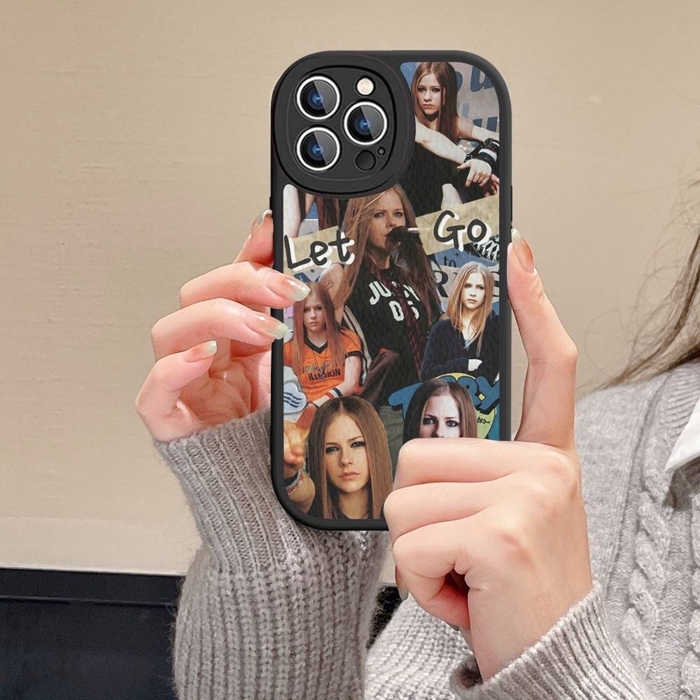Avril Ramona Lavigne Leather Phone Case For IPhone 16 15 14 13 12 11 Pro Max Plus Shockproof Cover