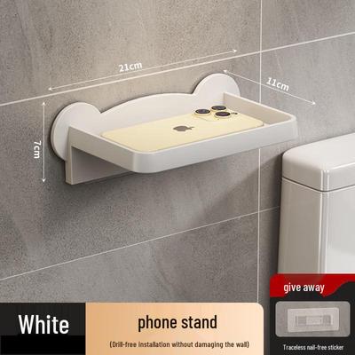 Wandmontierter Toilettenpapierhalter mit Telefonablage