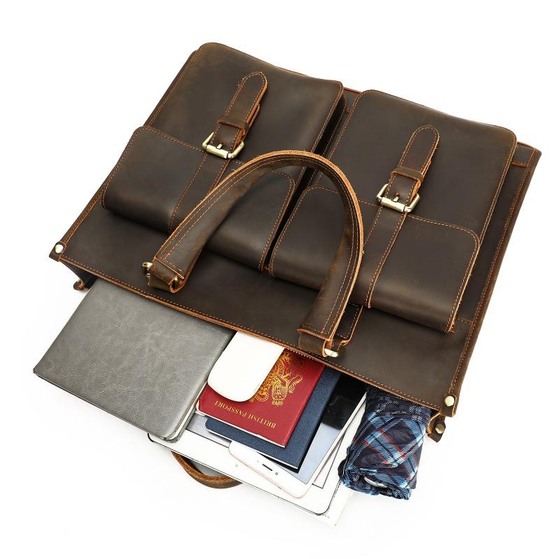 Briefcase Large-capacity Business Commuting Computer Bag High-end Genuine Leather Handbag