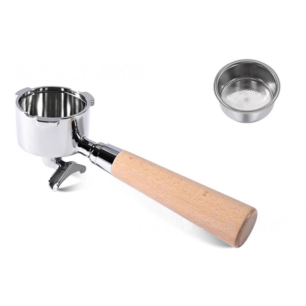 1pc Stainless Steel Dual Spout Espresso Handle 15° Angled Grip For Series Coffee Espresso Machines Filters Baskets Parts Tools