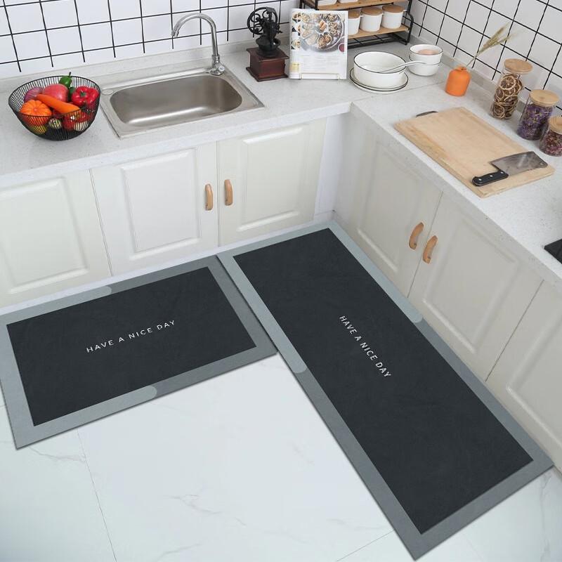Premium Grey Rectangular Non-Slip Mat Set 60*90+60*180cm