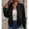 Women's Fashion Casual Fall Winter Solid Color Print Long Sleeve Jackets & Coats