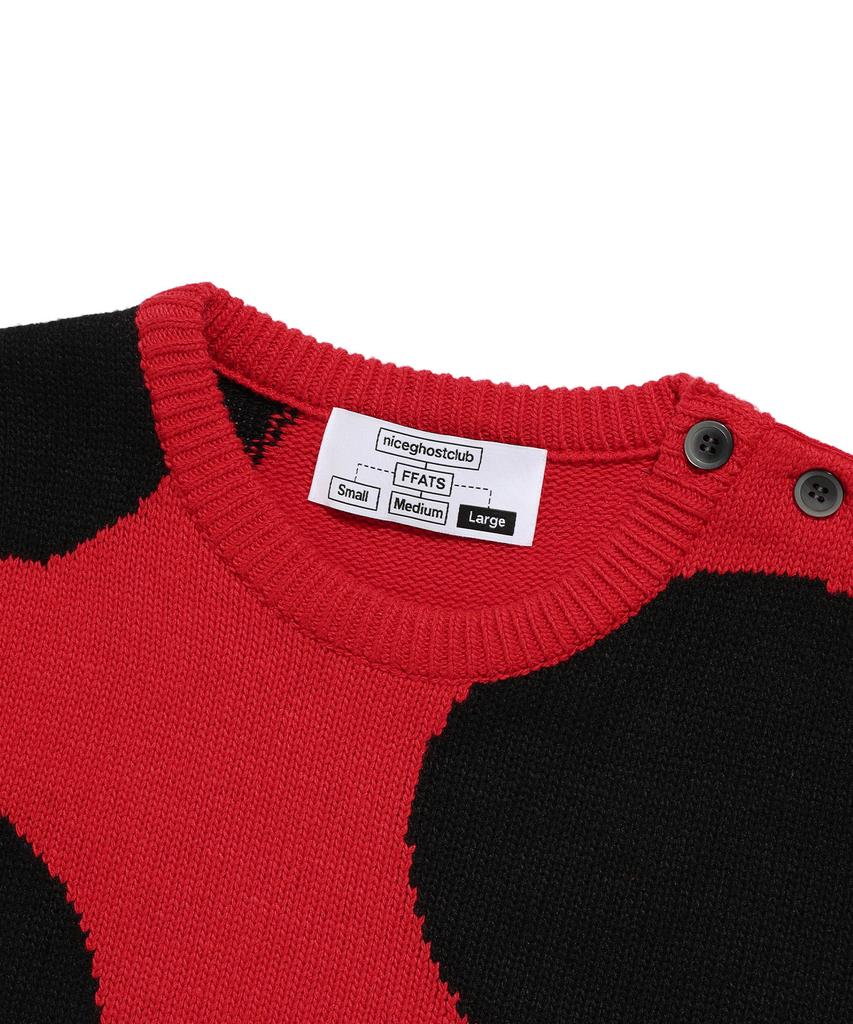 NICEGHOSTCLUB Ffats Dot L/S Knit_Red(Ng2Efuk610A)