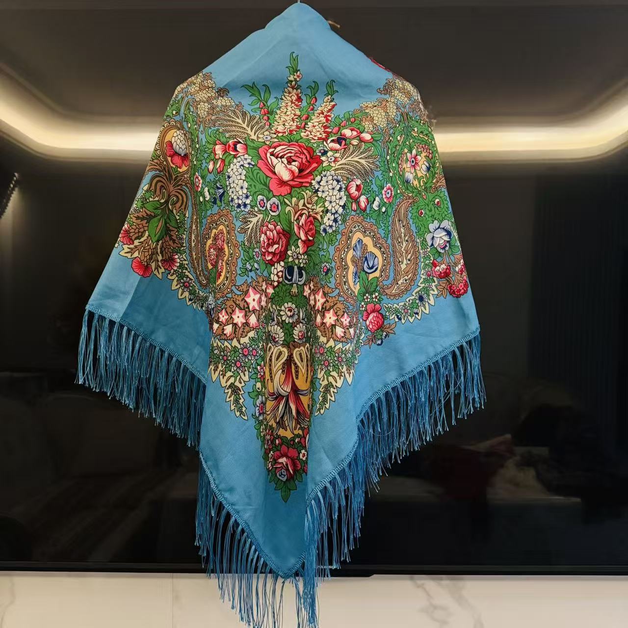Vintage Ethnic Style Large Square Scarf For Spring And Autumn Versatile Scarf For Women