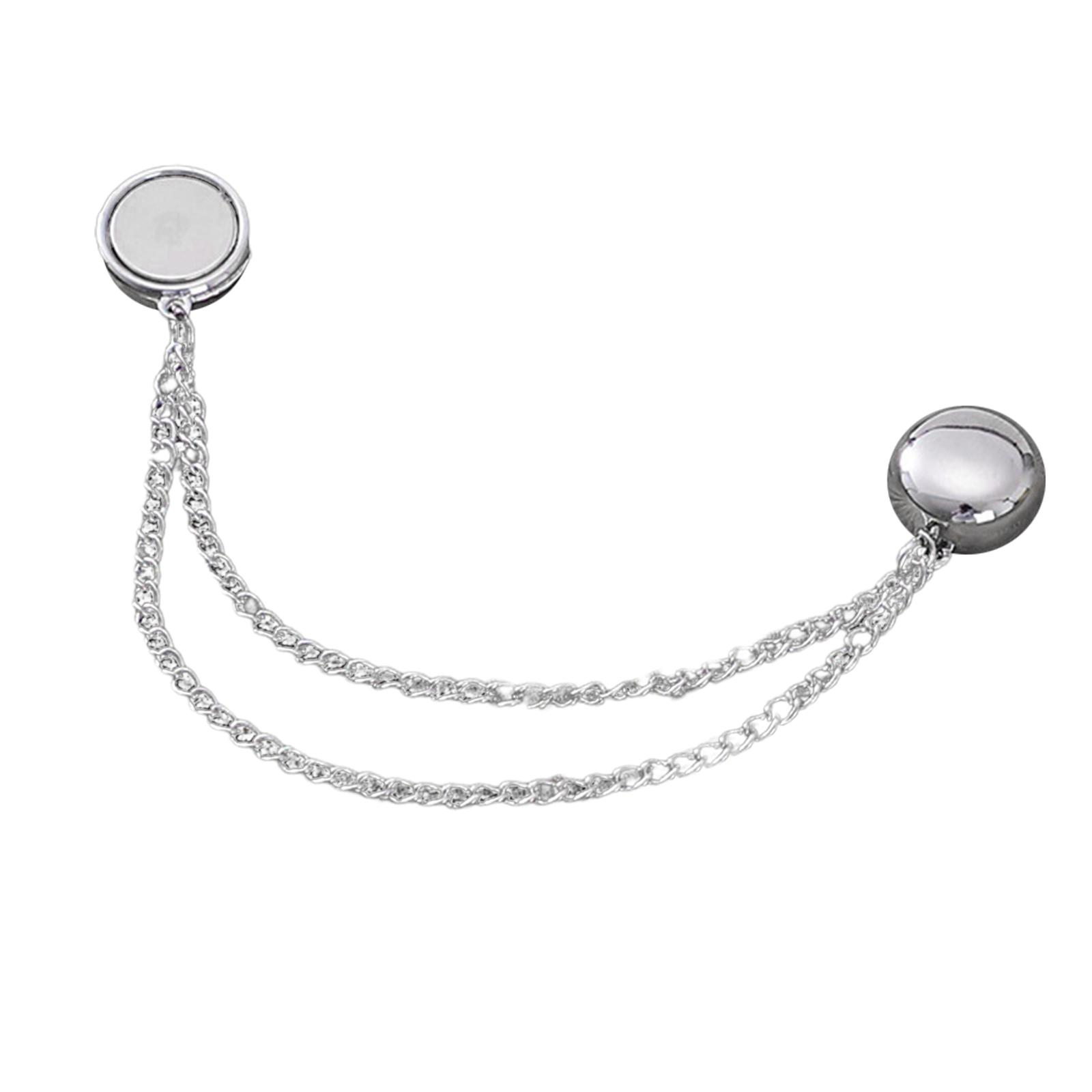 

Магнитная застежка Модные украшения для женщин Зажимы для свитера и шали Длинная цепочка Брошь-булавка для воротника шарфа для женщин Девушка Одежда Платье серебряный