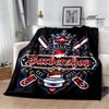 Barbershop retro print blanket children's warm flange blanket home travel blanket bed linings Picnic blanket birthday gift