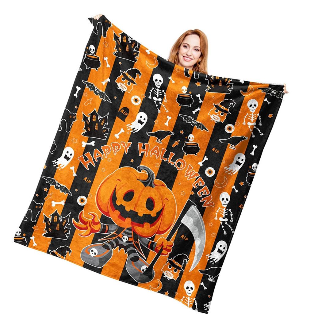 Festival Halloween Blanket Warm Easy Fold Portable for Home Decoration Travel Decorations