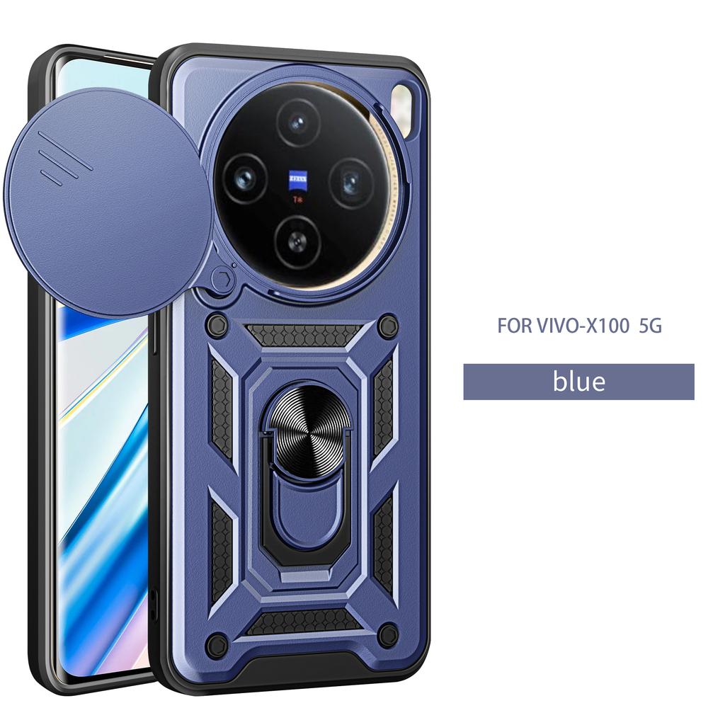 Etui do Vivo X100 Pokrowiec do Vivo X100 Pro Etui do Vivo X100s Pro Magnetyczny Uchwyt Pierścieniowy Zbrojone Etui na Telefon Osłona Tylna z Osłoną Aparatu