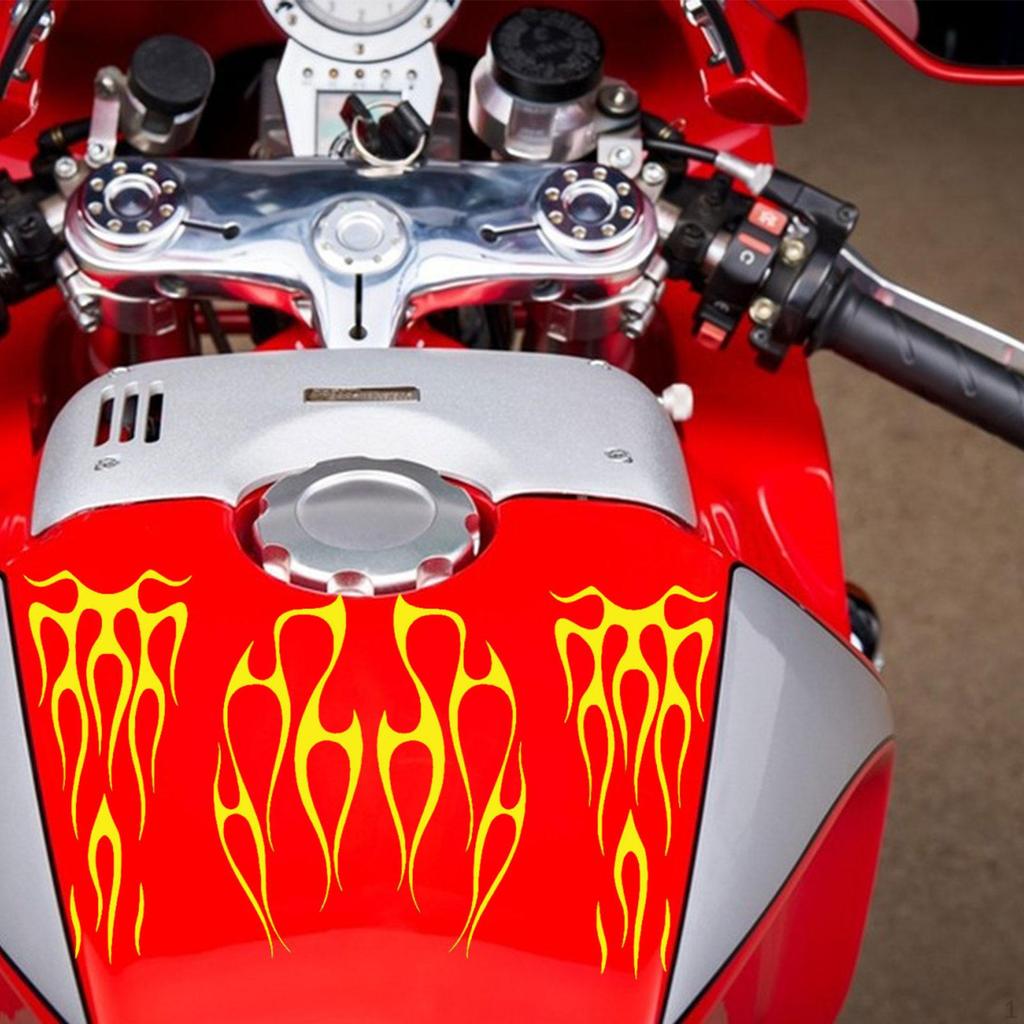 Motorcycle Tank Stickers Decor Stripe Decals Exterior Accessories Flame