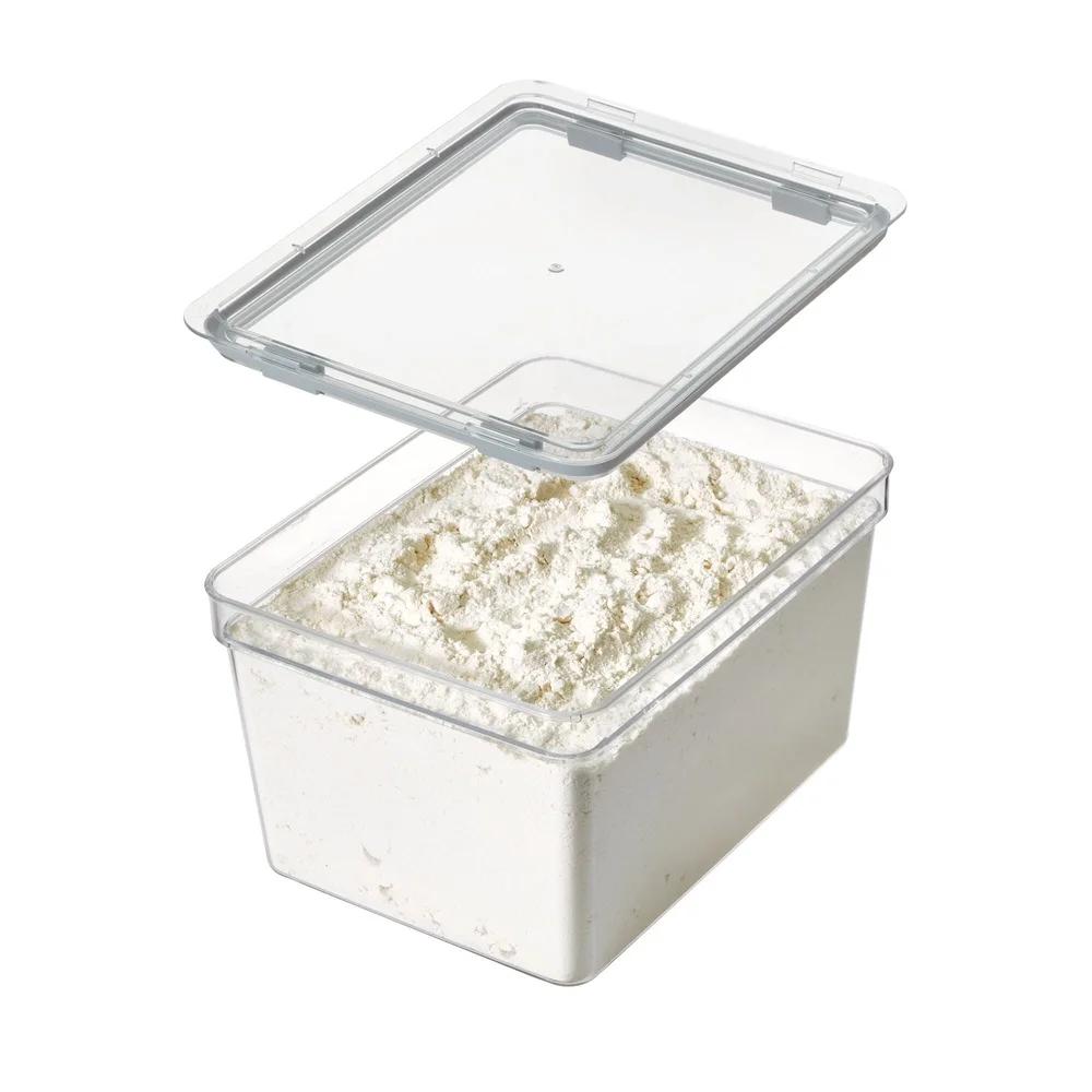 Large Tall Dry Goods Storage Bin Clear Durable Plastic Organizer Pantry Refrigerator Freezer Stackable Container Efficient Home