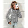 Women's Striped Contrasting Sweater for Autumn and Winter, Long Sleeved Casual Cardigan