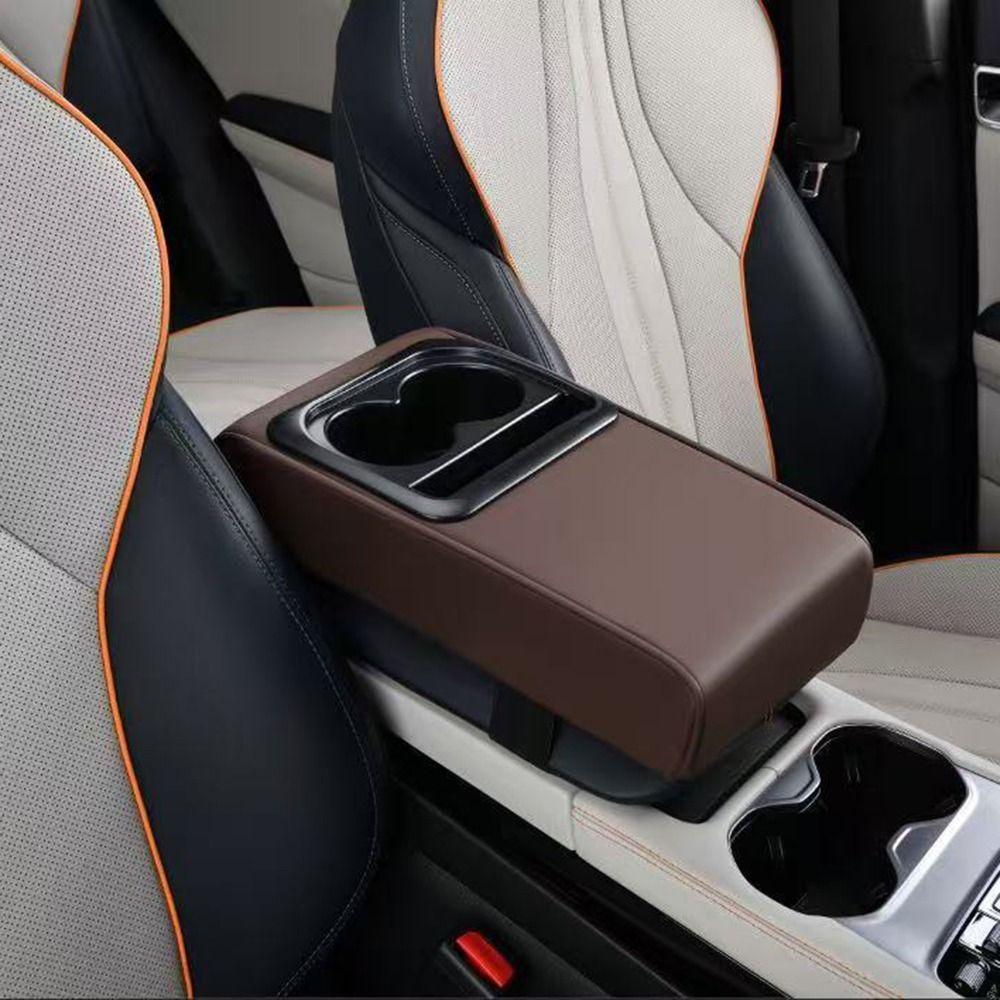 Thicken Center Console Armrest Pillow PU Leather Arm Rest Extension Mat  Elbow Support