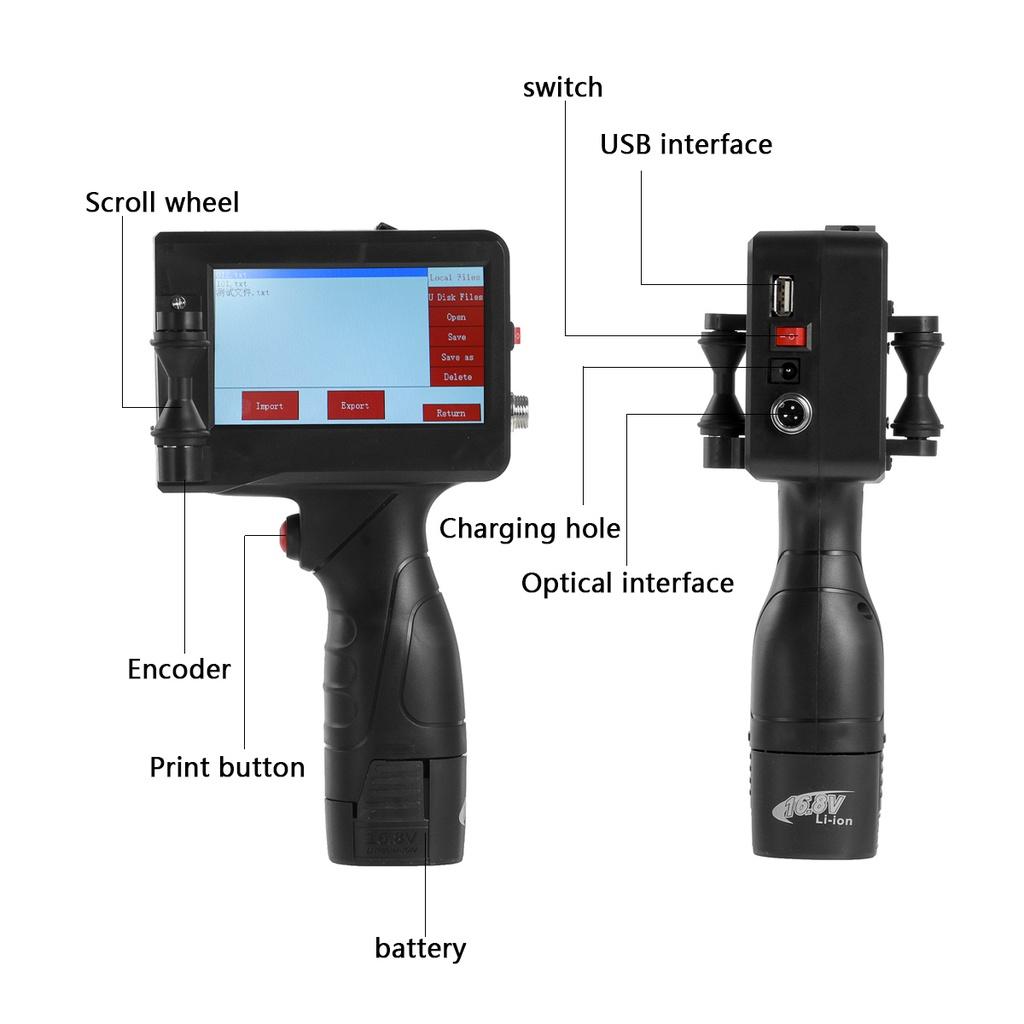 110-220V Ruční Inkoustová Tiskárna Hand Jet Pro Datum Expirace/Logo/Číslo Šarže/Sériové Číslo/Etiketu/Čárový Kód/QR Kód