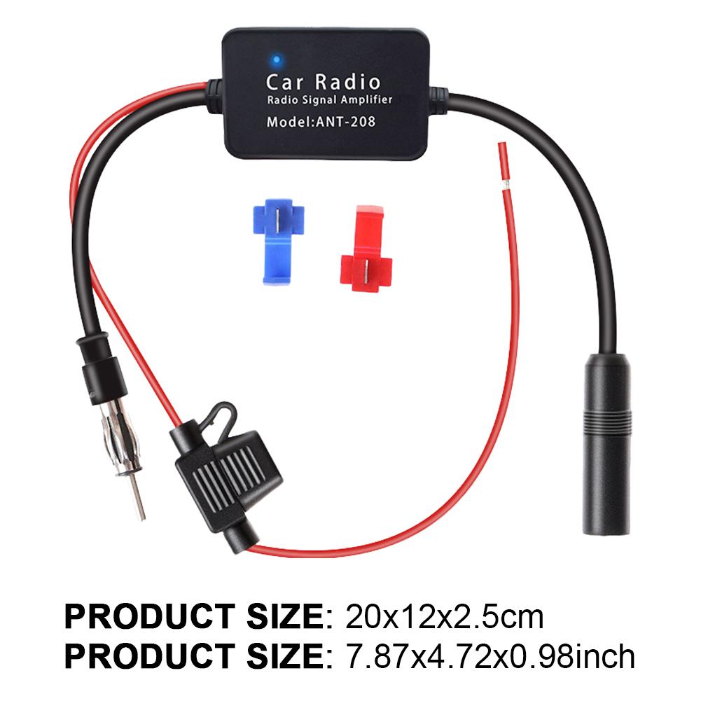 12V Car Antenna Signal Amplifier Set FM Signal Booster Antenna Amplifier Car FM AM Radio Signal Amplifier for ANT208