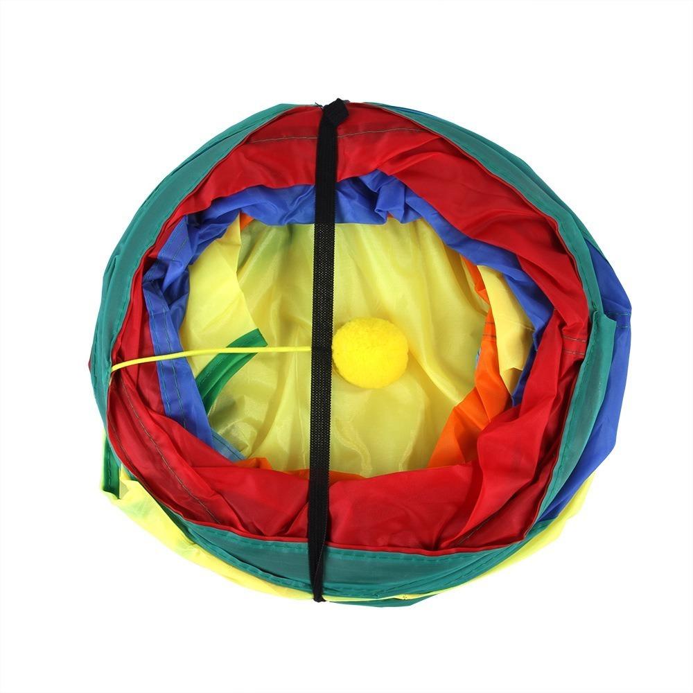 Cat Toy Collapsible Cat Playing Tunnel Connectable Cat Tunnel Indoor Cat Tube Toys Foldable Drill Hole Kitten Colorful Pet Toys
