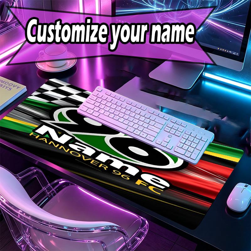 Custom Name Personalized Hannover 96 Football Pattern Mousepad, Laptop PC Desk Mat, Decorative Desk Mat for Home Keyboard Pad Gift