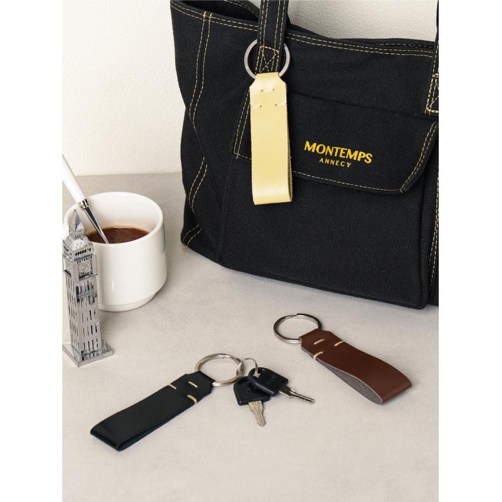 Daiso Genuine Leather Stitched Key Ring