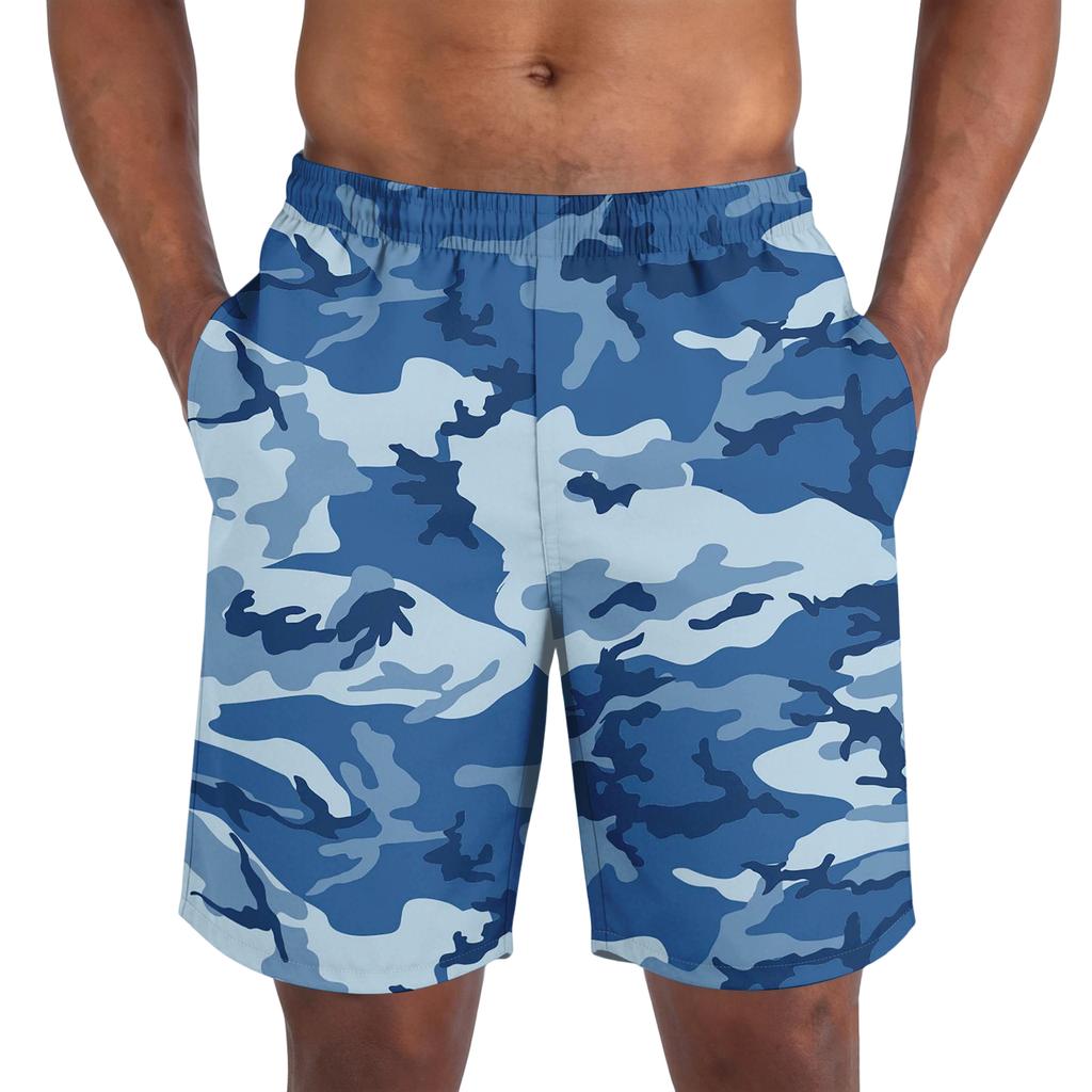 Men's casual trend camouflage printed shorts - Men's lightweight and breathable sports shorts