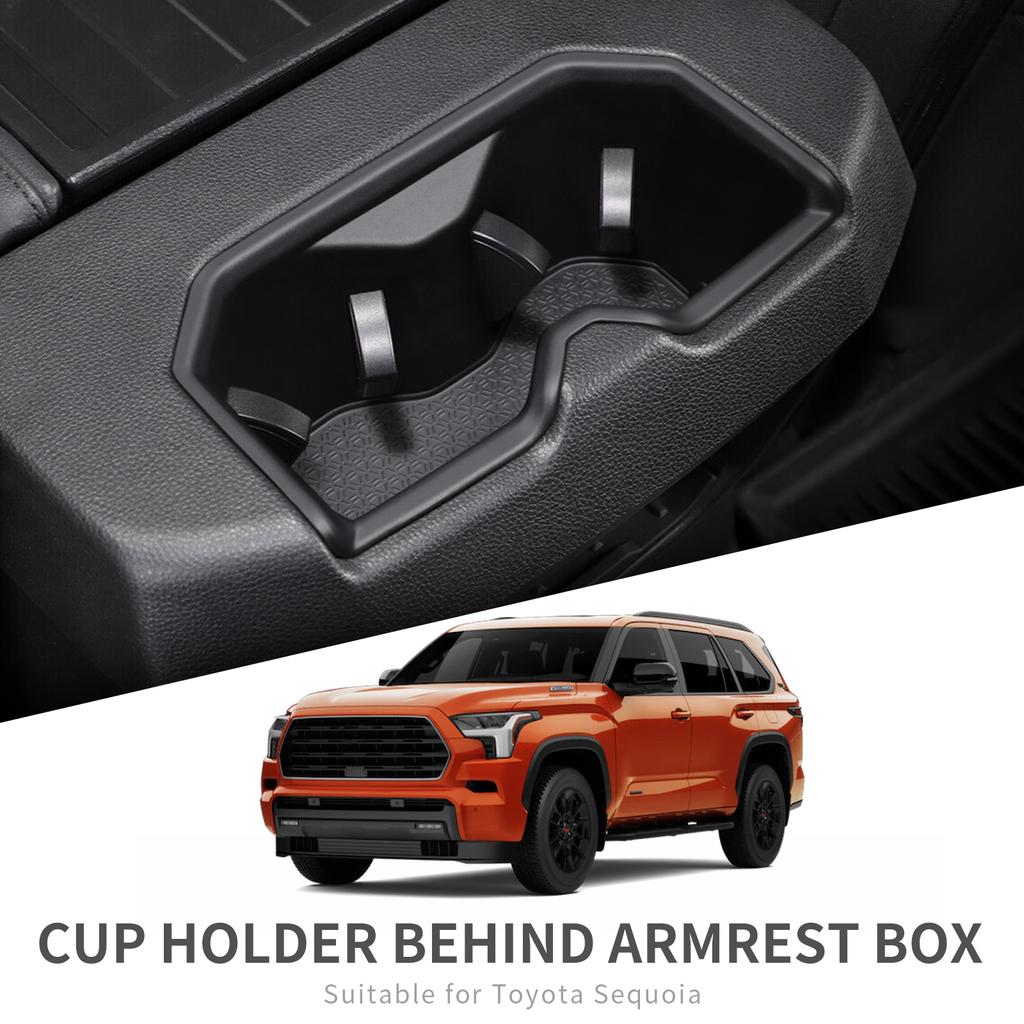 For Toyota Sequoia 2024 2025 Cup Holder Storage Tray Shock-Absorbing Central Armrest Cup Box TPE Tidying