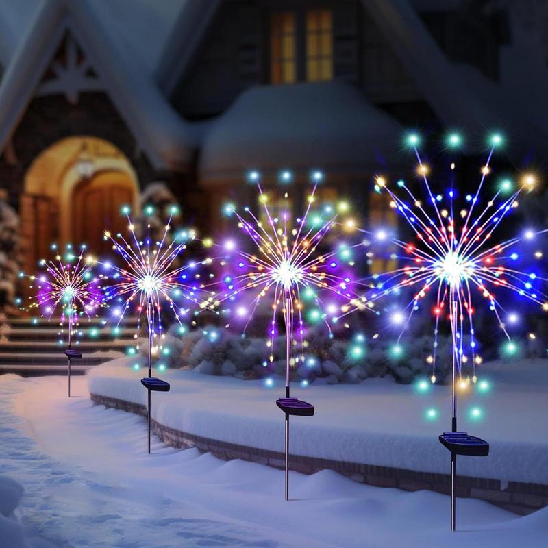 Outdoor Solar Lights LED Firework Landscape Lamp Colorful Solar Powed Lights Waterproof For Garden Pathway Decor