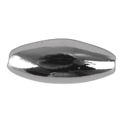 Plastic Beads, 6x14 Mm, Silver, Box of 12 Pieces