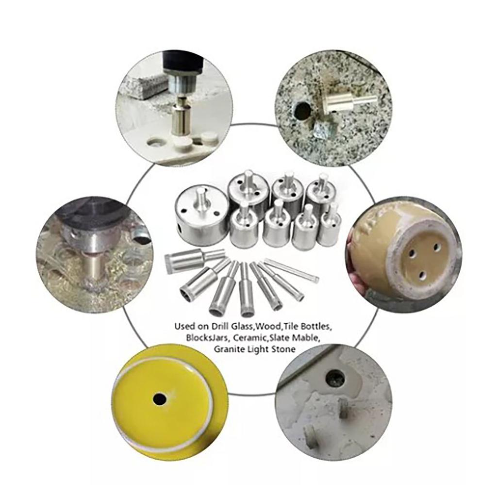 15Pcs Diamond Drill Bit Fast Clean Cutting Hand Hole Opener for Marble Granite Ceramic Tiles
