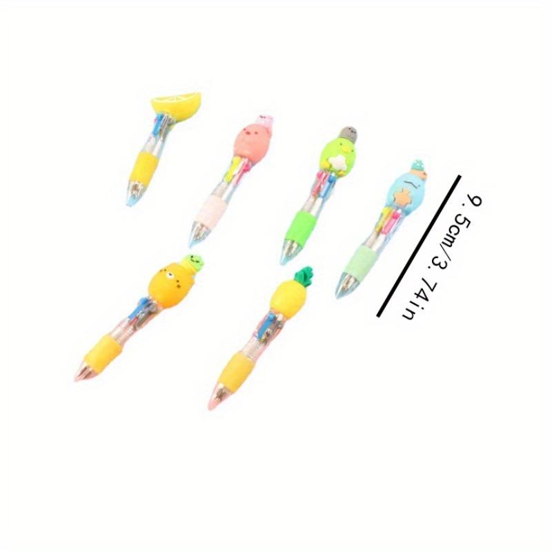 10pcs 0.5mm Mini Cartoon Four-color Ballpoint Pen Cute Head Shark Cute Pet Four-color Mini Color Ballpoint Pen Gift
