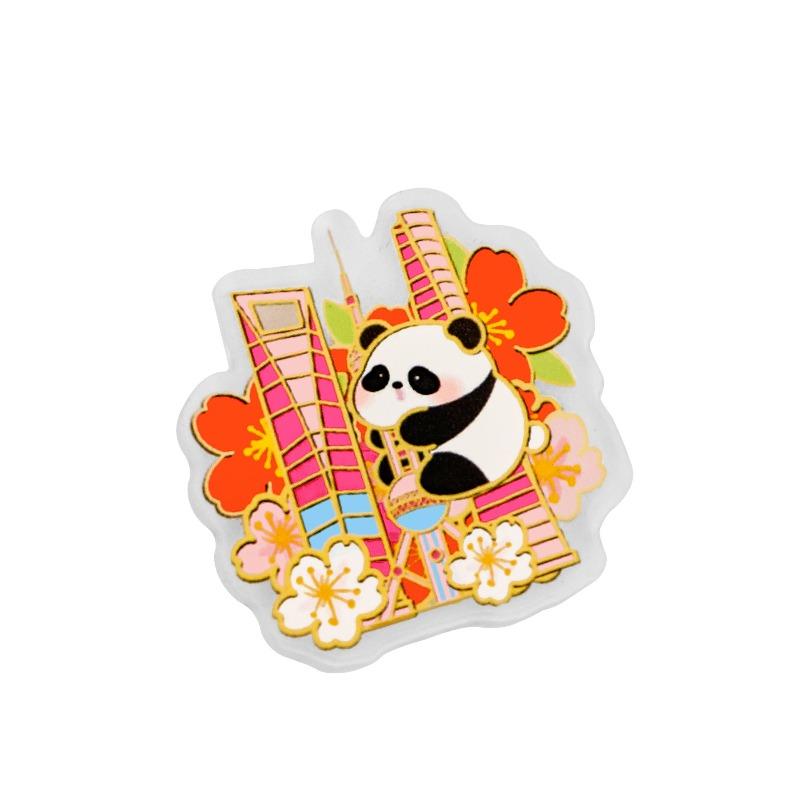 Cute Panda Fridge Magnet Cartoon Magnetic Fridge Decoration Acrylic Sheet Commemorative Small Gift