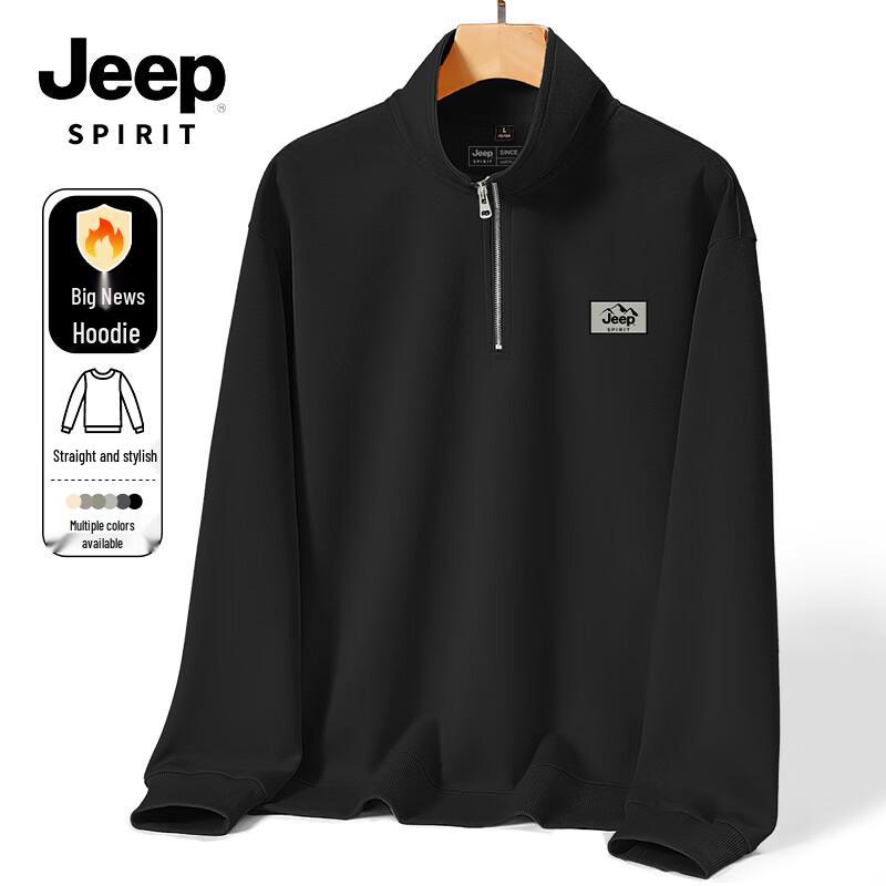 

JEEP SPIRIT Men s Stand Collar Half-Zip Sweatshirt L