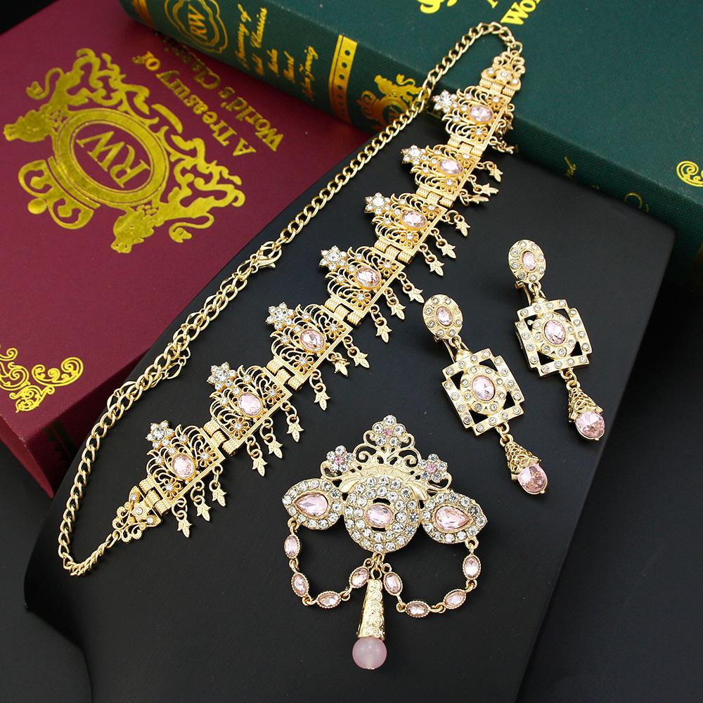 Zestaw łańcuszków do włosów dla kobiet w kolorze złotym korona kryształowa biżuteria ślubna dla panny młodej tiary akcesoria do włosów