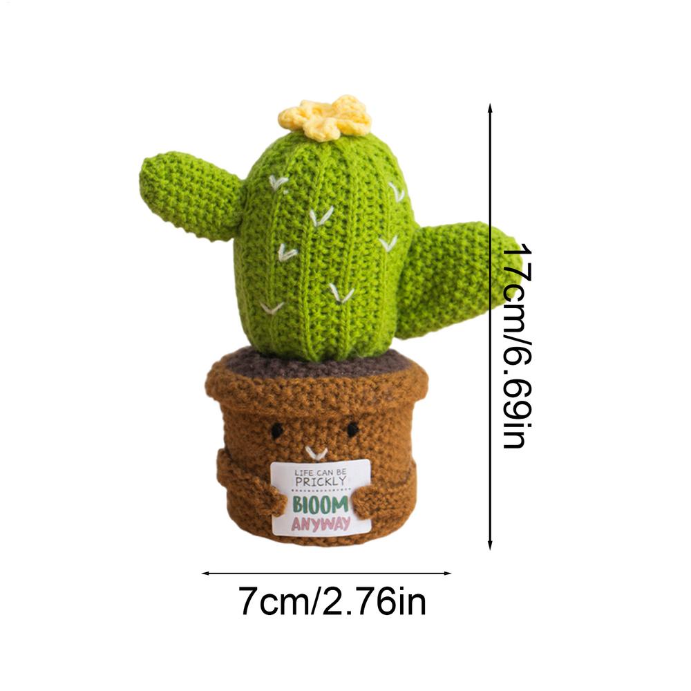 

Милая вязаная крючком кукла-кактус для поддержки эмоций, излучающая позитивную энергию, домашний декор, вязаная вручную кукла-тыква-привидение, подарок на Хэллоуин