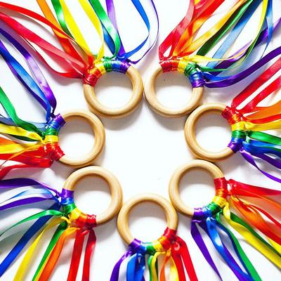 12 Stück/6 Stück Kreativer Handband-Drachen für Kinder Regenbogen Rhythmische Gymnastikbänder Montessori Sensorikspielzeug Geburtstagsfeier Mitgebsel