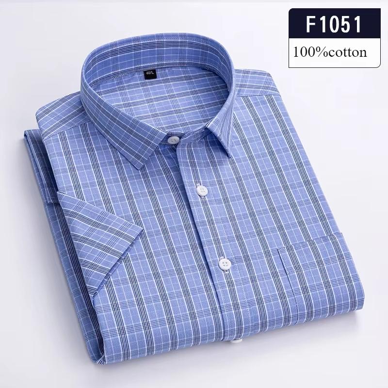 

Hight qulity summer 100%cotton thin short sleeve shirts for men slim fit formal shirt soft designer tops korean popular clothes 4XL