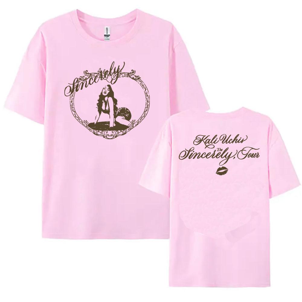 The Sincerely, Tour T-shirt KALI UCHIS Singer Design Tshirts Short Sleeve Cotton Women/Men Tees Loose Fashion O-neck T Shirts