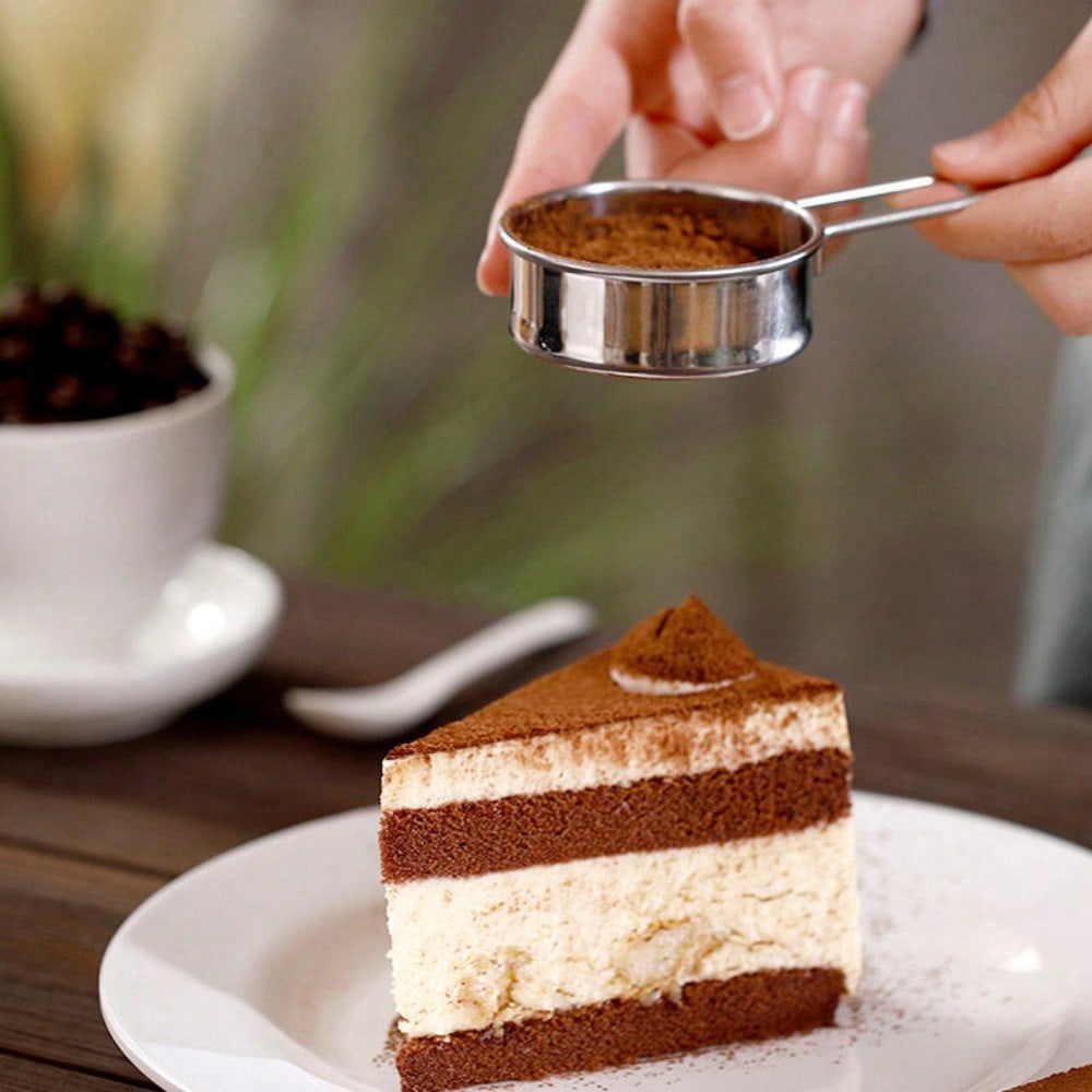 Handheld-Mini-Sieb aus Edelstahl für Mehl, Puderzucker, Kakaopulver, Streuer, Haushalts-Sieb zum Backen