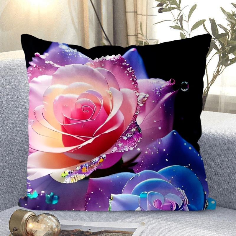 

Декоративная наволочка с принтом роз и цветов для спальни, гостиной, квадратная наволочка с подушкой 50x50cm