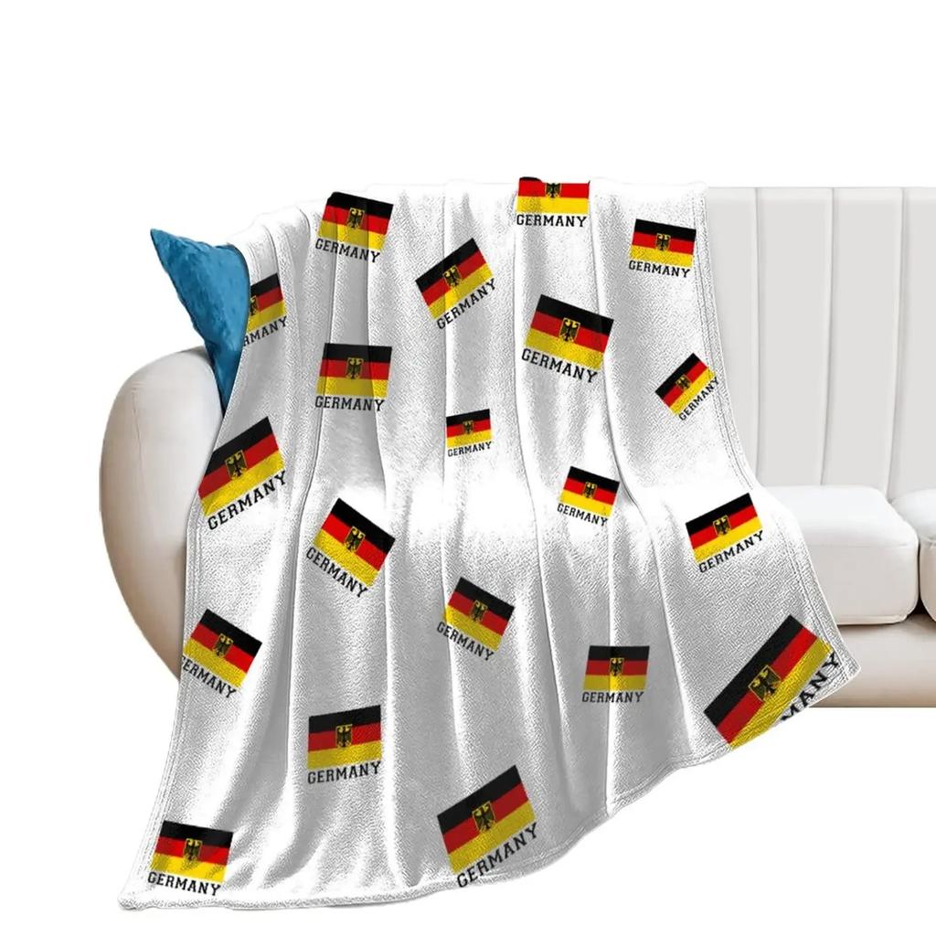 Deutsche Flagge Adler Flanell Fleece Decke Ultra Weich Gemütlich Warm Überwurf Leichte Decke Mikrofleece Decke für Zuhause Geschenke