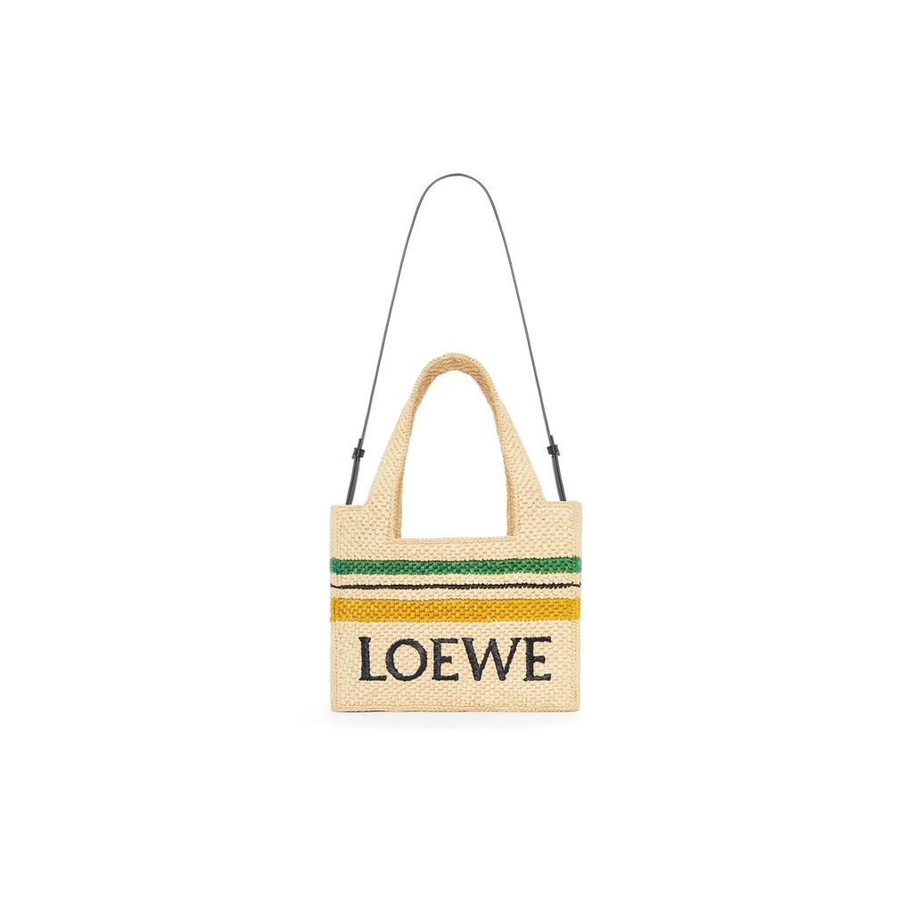 Loewe Font Tote With Removable Adjustable Shoulder Strap Striped Natural Fiber Tote Bag Women tote A685B61X04-2668