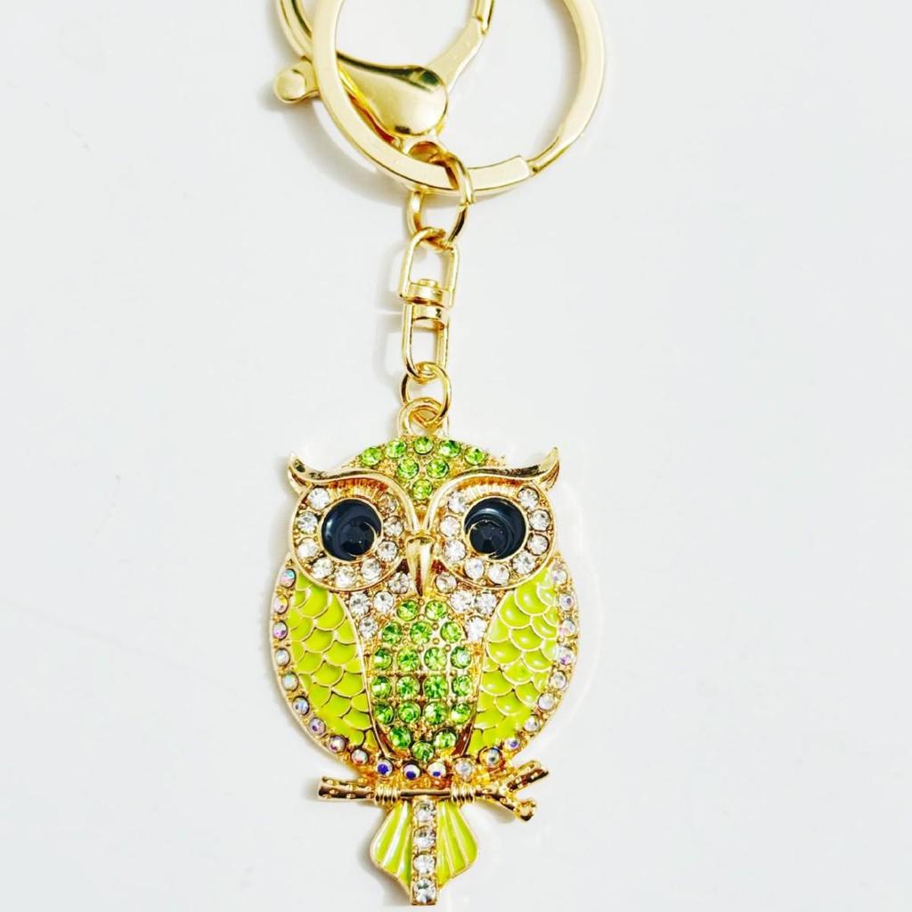 Cross-Border Exclusive Rhinestone Cartoon Owl Bag Charm Keychain