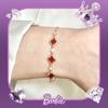 Barbie Agate/Chalcedony Bracelet  element crystal, red temperament lucky four-leaf clover wrist bracelet, exquisite and elegant TX2506003A