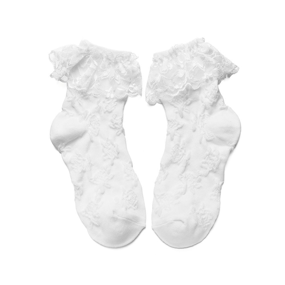 Sweet Flower Socks Girls Lolita Bowknot  Socks White Lace Socks JK Socks Pure Cotton