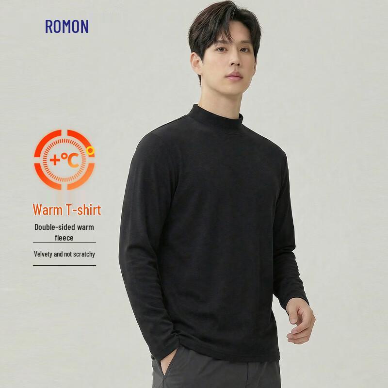 Men's Fleece Brushed Long Sleeve Warm T-Shirt