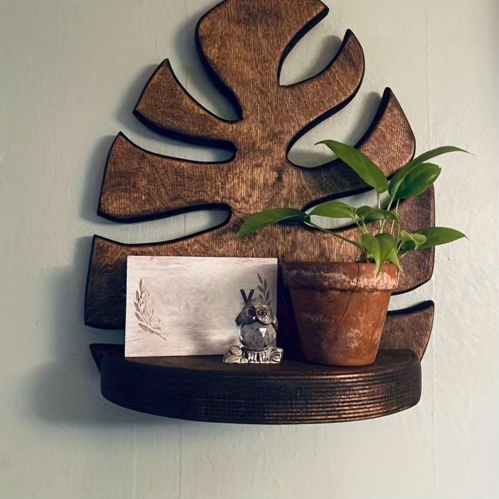 Wall Mounted Plant Wall Hanging Wooden Storage Rack Wall Decoration Frame  Potted Plant