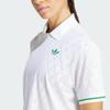 Adidas Originals Striped Loose Fit Short Sleeve Polo Shirt Women Tops White JM4734