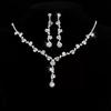 Funkelndes Strass- & Zirkon-Braut-Halsketten- und Ohrring-Set - Elegante Hochzeitsaccessoires
