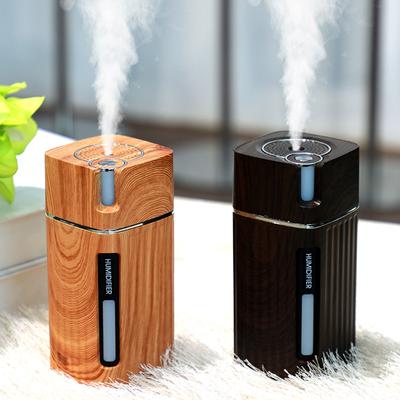 Tragbarer Mini-Luftbefeuchter Holzmaserung 300ml Ultraschall Auto USB Aroma Air Diffusor Farbige LED Lampe Humidificador Für Auto Home Office