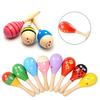 Wooden Maracas Multiple Colour Auditory Training Educational Toy Baby Sand Hammer Instrument Toy for Boys Girls