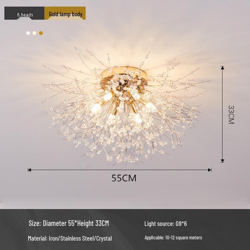 Dandelion Crystal Fireworks Ceiling Light for Nordic Bedrooms and Living Rooms